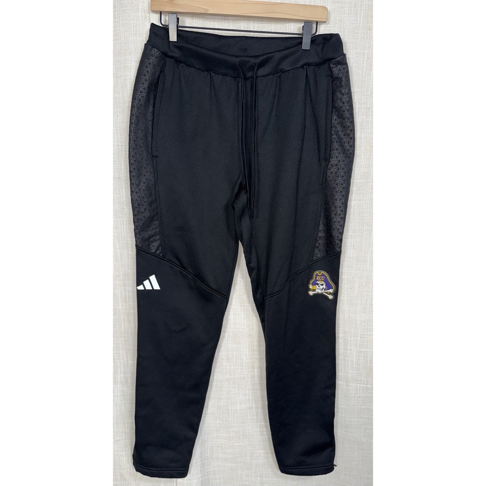 Adidas East Carolina Pirates ECU Purple Black Joggers Pants Shirt Men's L Large - Picture 11 of 12